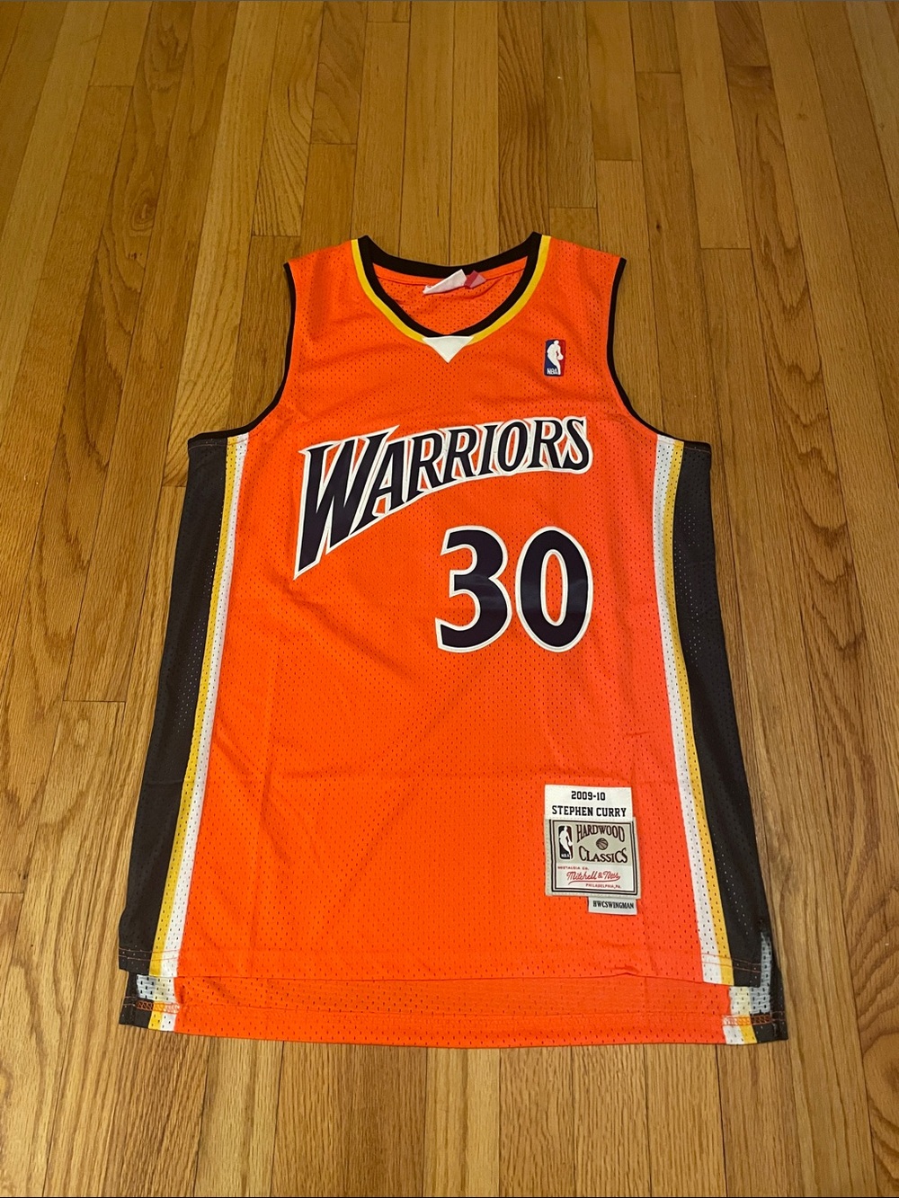 Steph curry Mitchell & Ness Orange Warriors Throwback Jersey NWOT